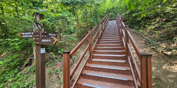 2-2. 용인특례시는 처인구 포곡읍 신원 저수지에서 시작하는 선장산 숲길 0.5km 구간 숲길을 신설했다..jpg
